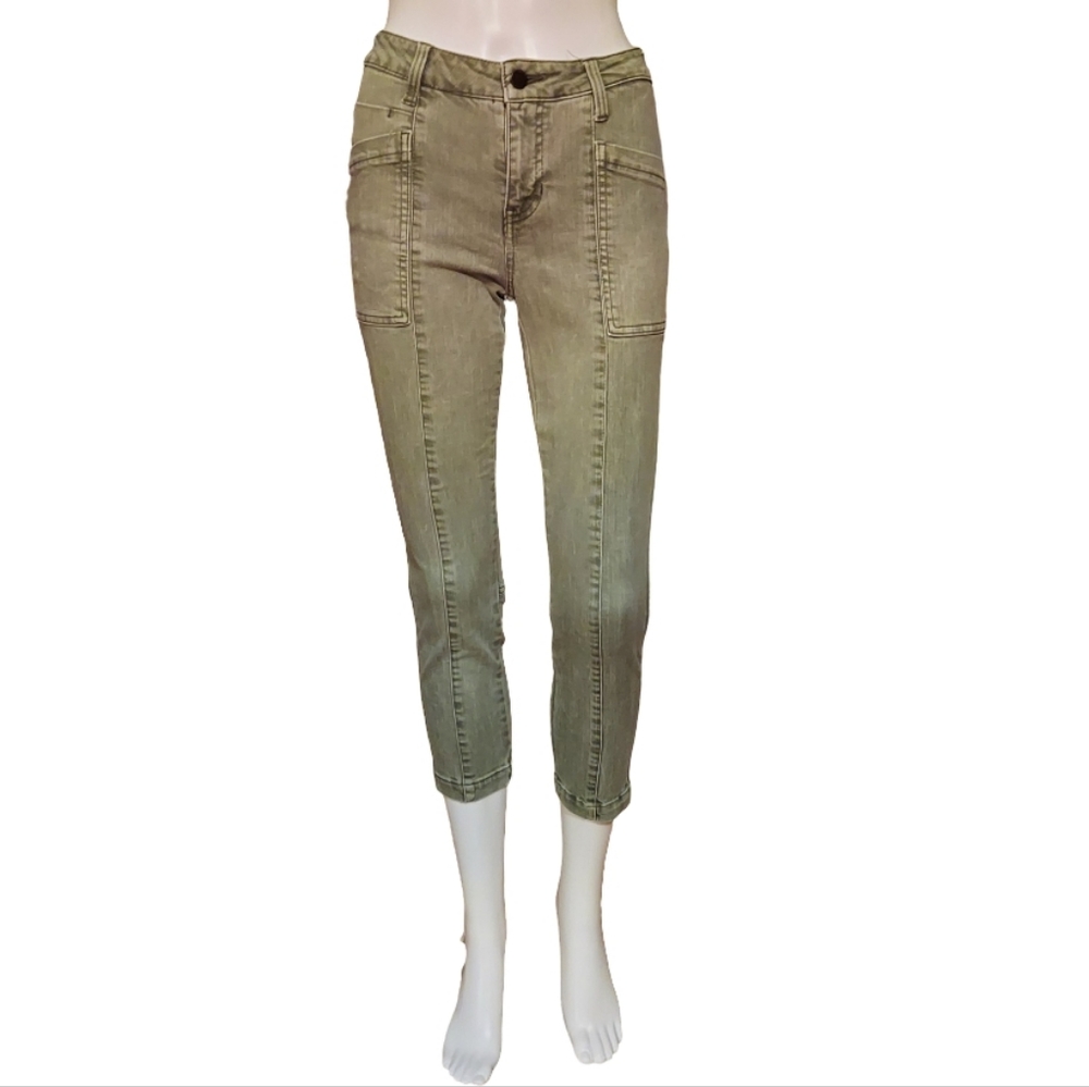 Liverpool Kylie Cropped Zip Ankle Cargo Pant In Olive Night